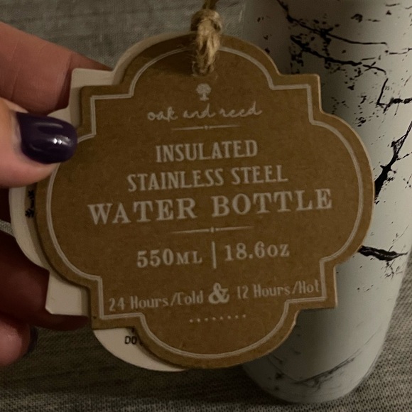 Oak and Reed Stainless Steel Water Bottle, Double Wall, 550ml, Marbleous - Picture 5 of 5